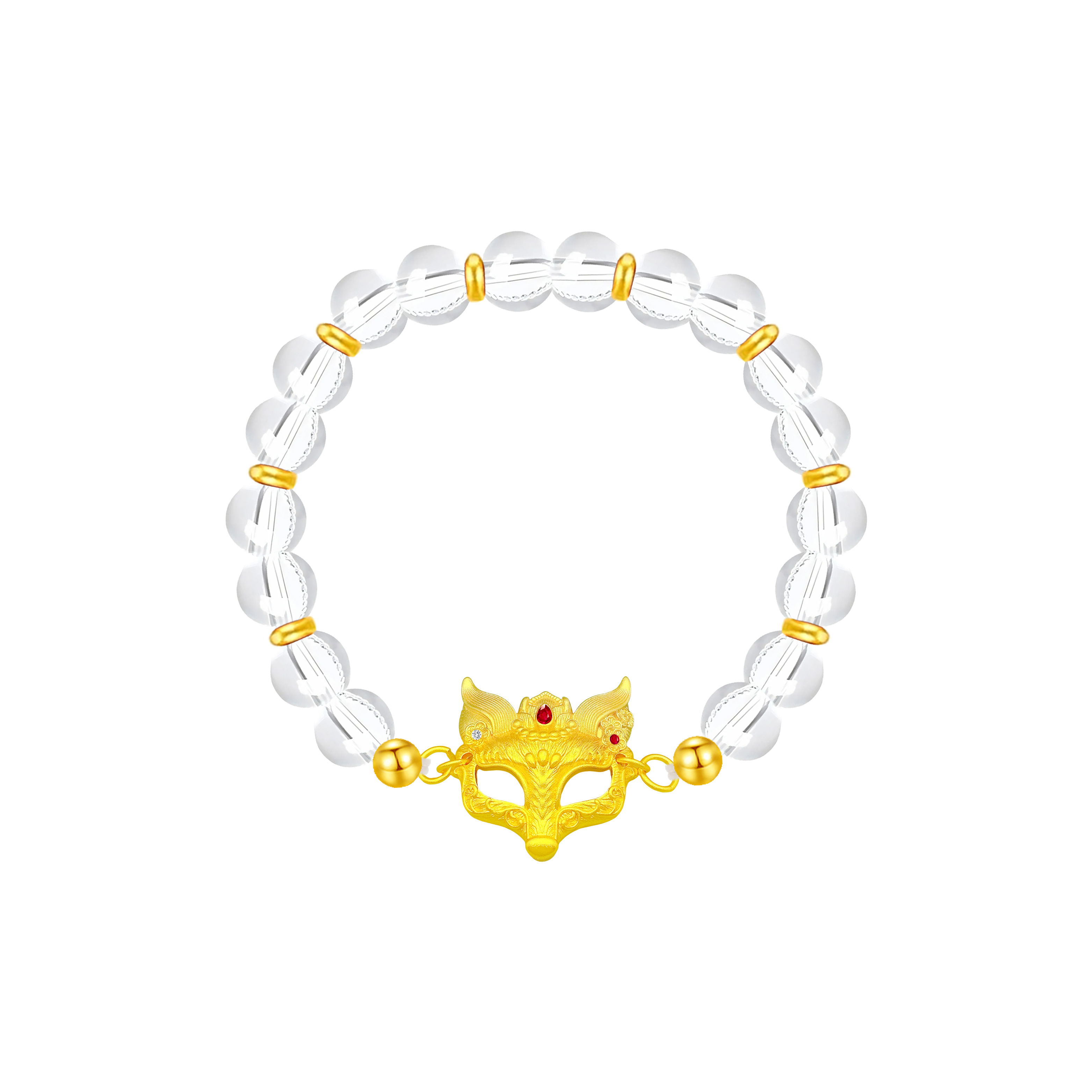 Purify the soul, Chinese jewelry SINO GEM, attract peach blossoms, nine-tailed fox transfer beads, attract wealth, good luck, marriage, exquisite niche new Chinese style, pure gold, priced by the gram, gold bracelet, women's style