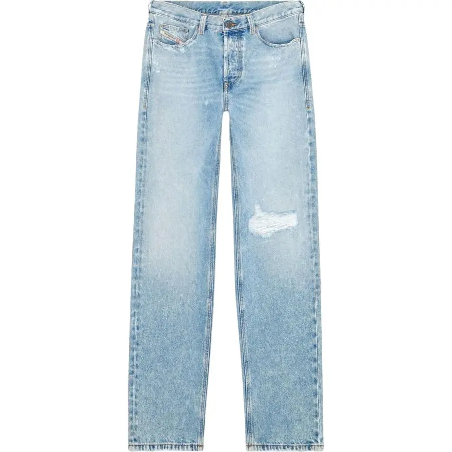 DIESEL Straight Leg Distressed Jeans