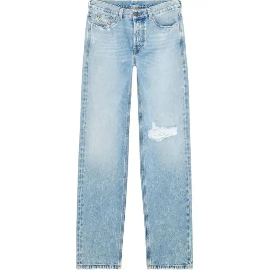 DIESEL Straight Leg Distressed Jeans