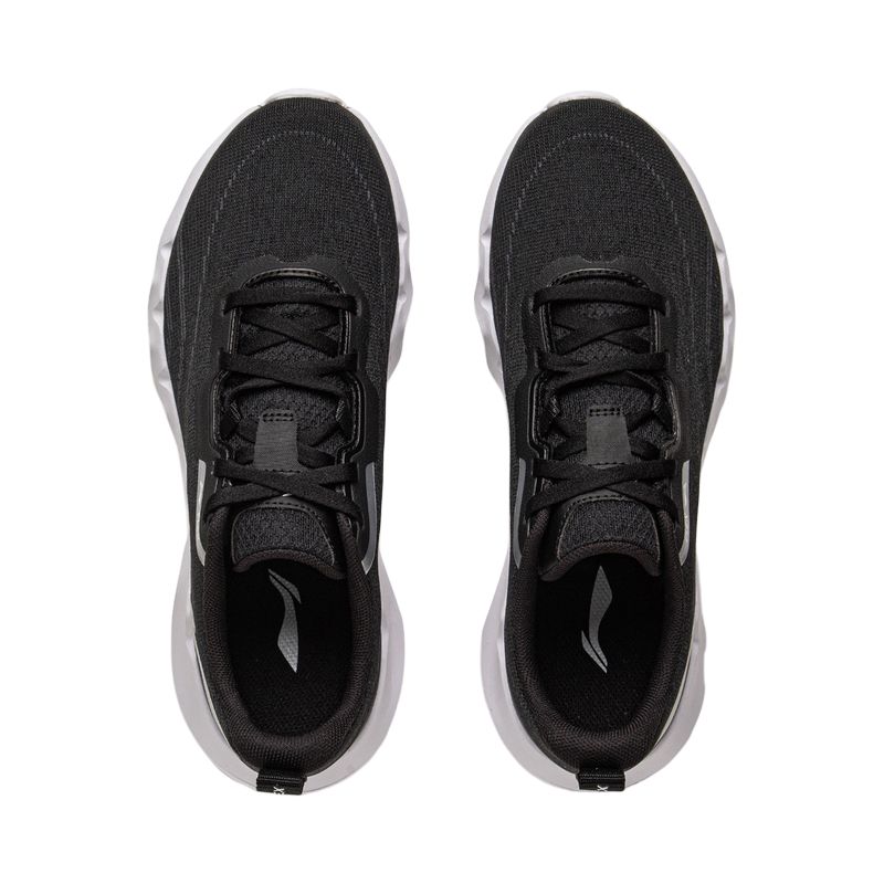 Li Ning Cushioning Breathable Abrasion Resistant Low top Casual Running Shoes Women’s Black