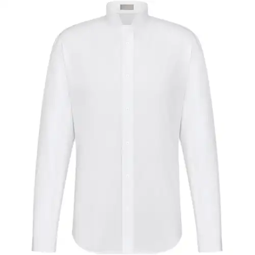 DIOR Shirts Men's White Stand Collar Moderate Shirt