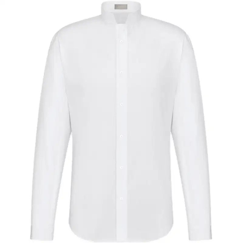 DIOR Shirts Men's White Stand Collar Moderate Shirt