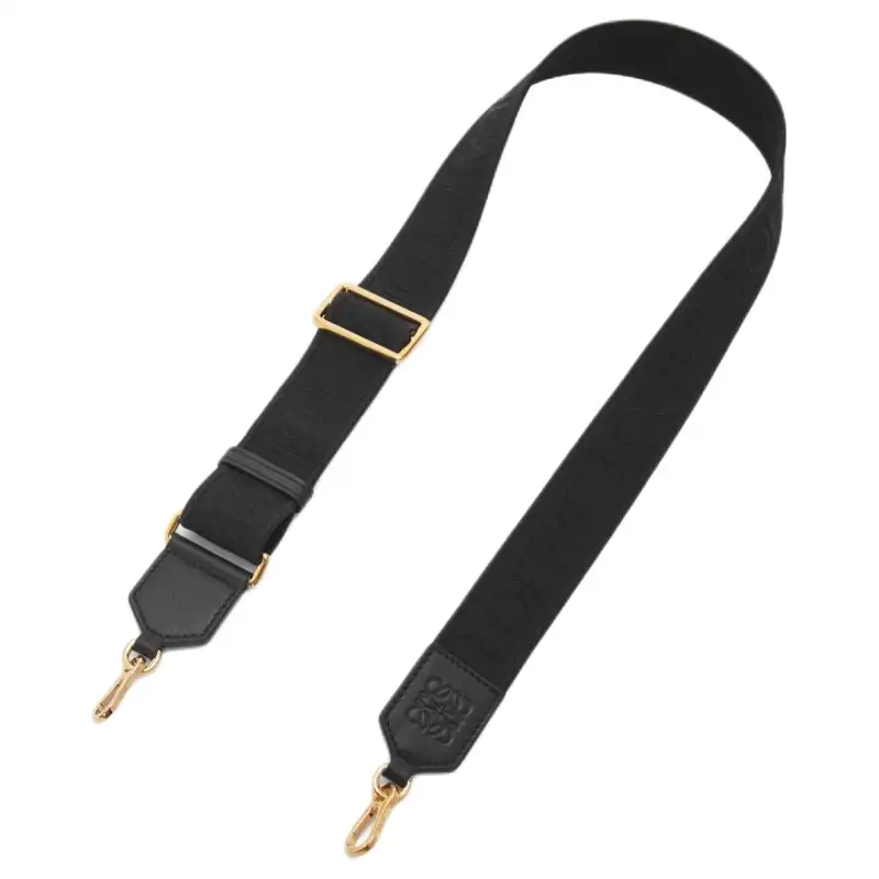 LOEWE Jacquard Fabric With Cow Leather Bag Straps Women's Black