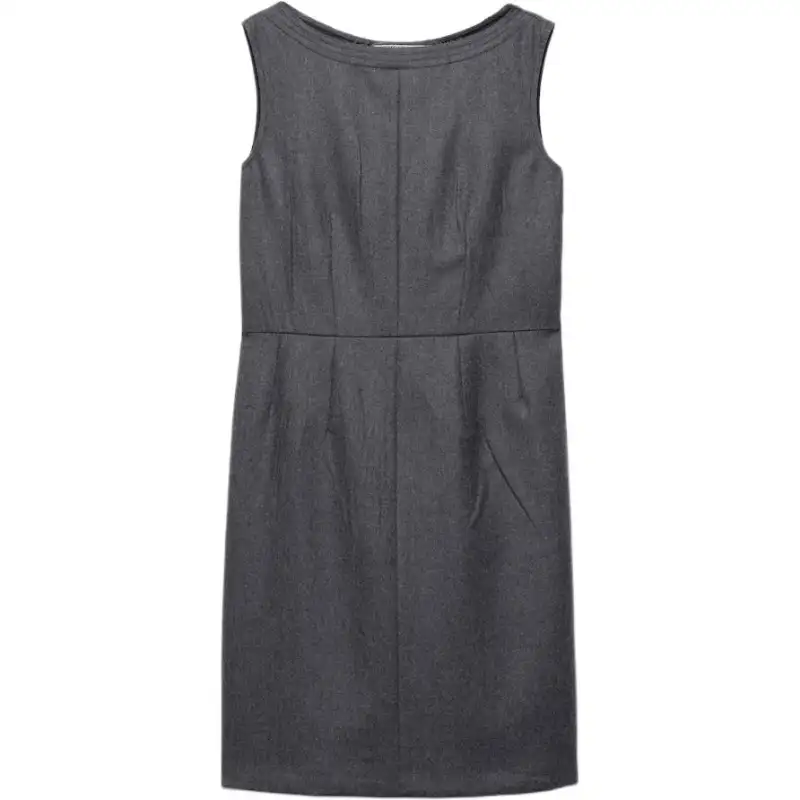Prada boat-neck flannel midi dress