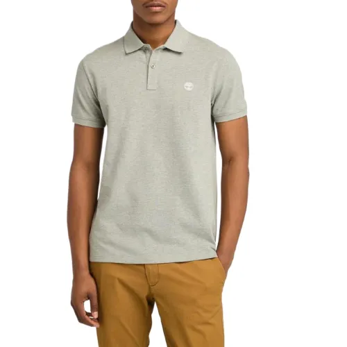 Timberland Polo Shirts Men's Gray Green Polo Collar Moderate