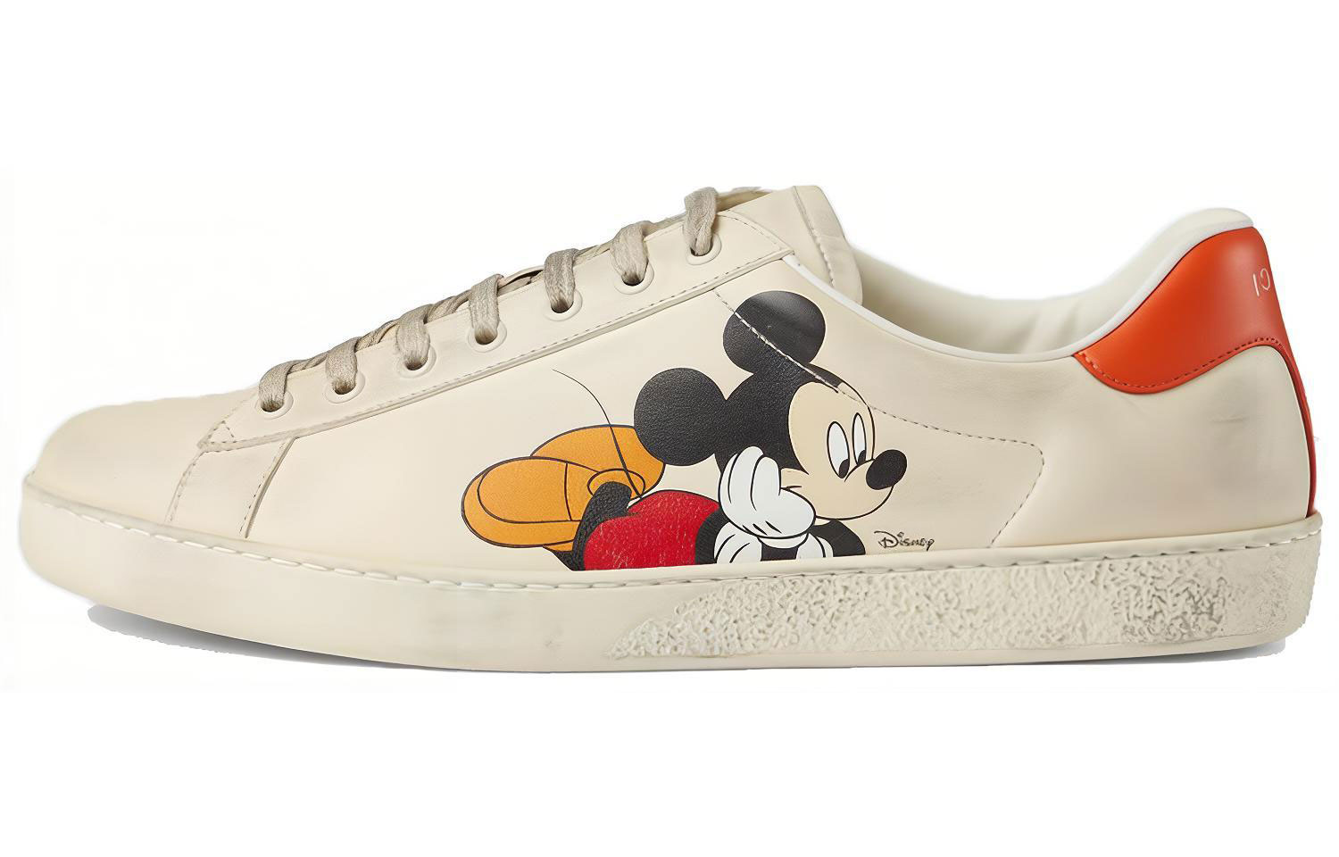 Коллаборация Disney/Disney x GUCCI ACE с Микки Маусом для отдыха популярный панель обувь мужской стиль белый расстроенный версия