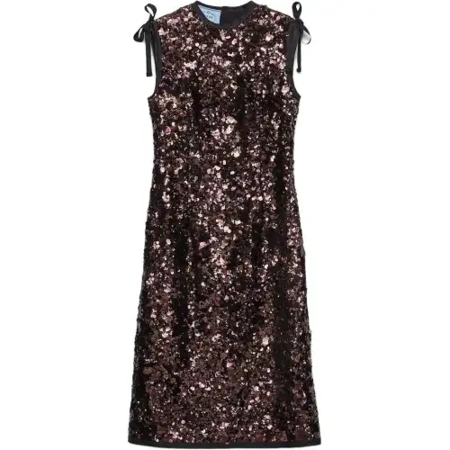 Prada sequin sleeveless midi dress