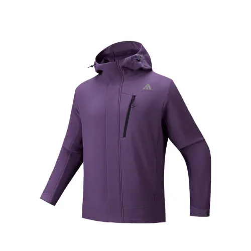 Anta Outdoor Collection Minimalist Style Softshell Comfortable Casual Hooded Fleece Lined Thermal Windproof