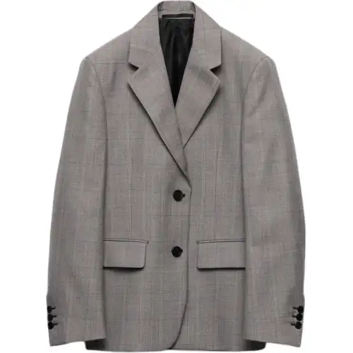 Prada checked notched-lapel blazer
