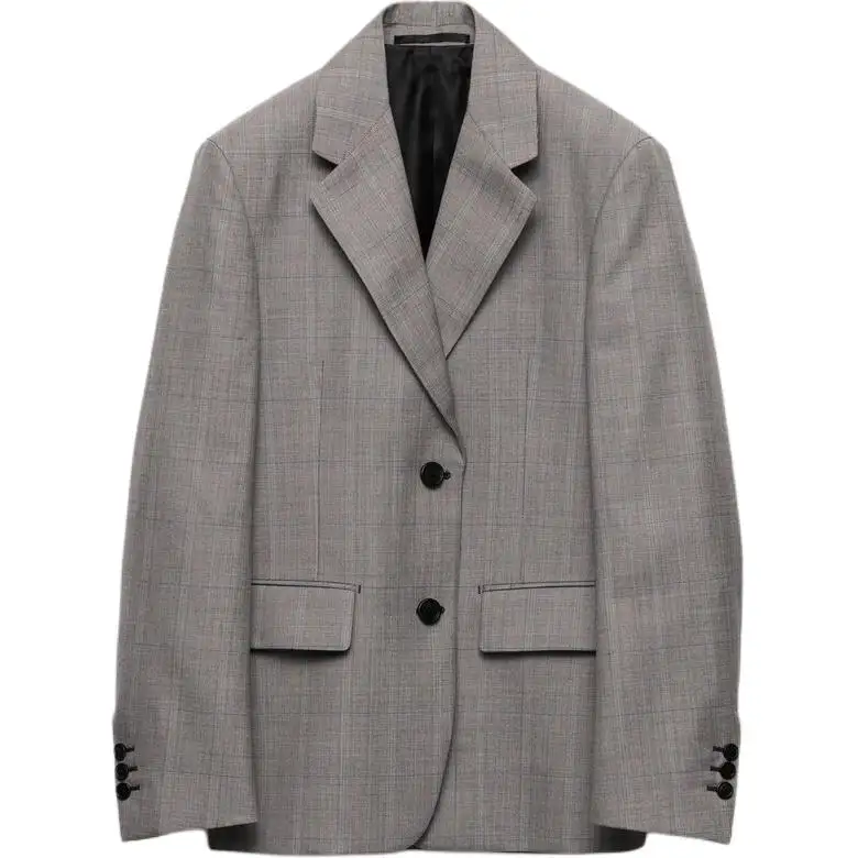 Prada checked notched-lapel blazer