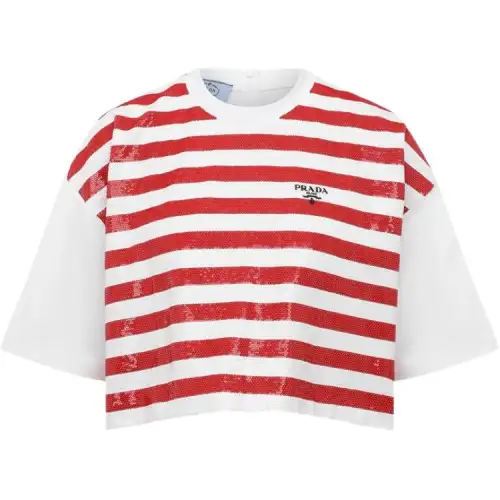 PRADA Drop Shoulder Sleeve T Shirt Women's