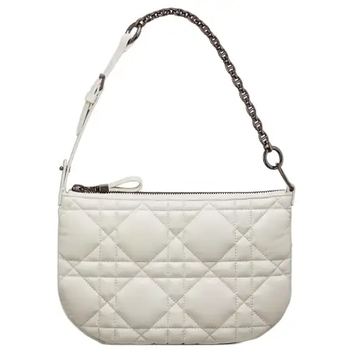 DIOR Cow Leather, Leather Shoulder Bag, Handbag Mini Women's White