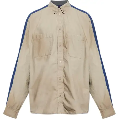 Balenciaga Distressed Panelled Tracksuit Shirt