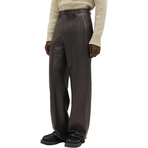 HERMES FW25 Leather Pants Men's