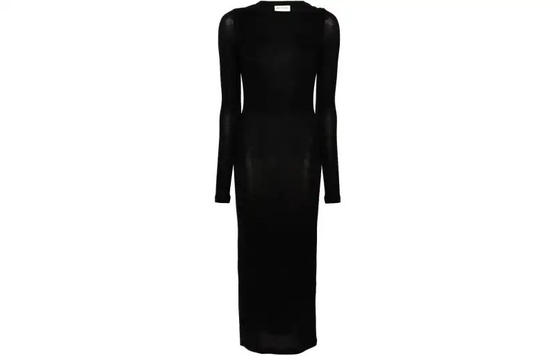 SAINT LAURENT Long Sleeved Dress Women's Black
