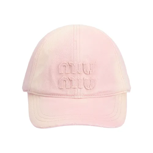 MIU MIU Cotton Baseball Caps Women's Pink