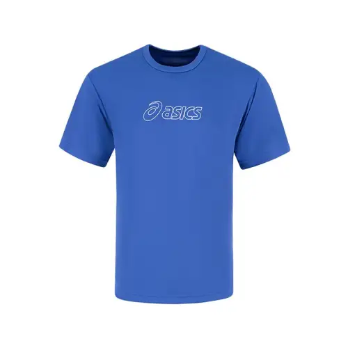 ASICS T Shirts Unisex Dark Blue Crew Neck Moderate