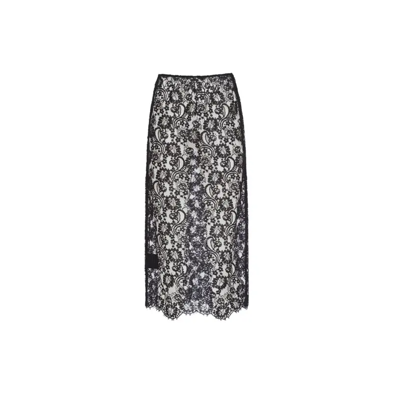 PRADA Floral-lace Midi Skirt
