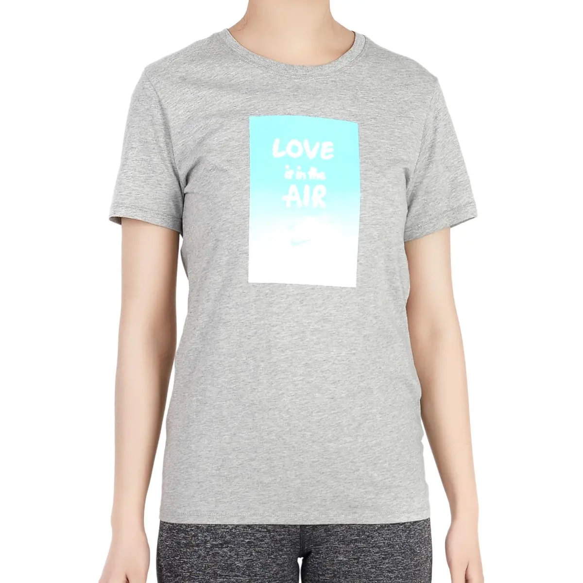 Nike T-Shirts Women's Gray Crew Neck Moderate