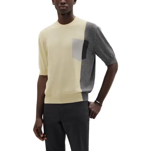 HERMES Cashmere Sweaters Men's Vanilla Crew Neck Moderate