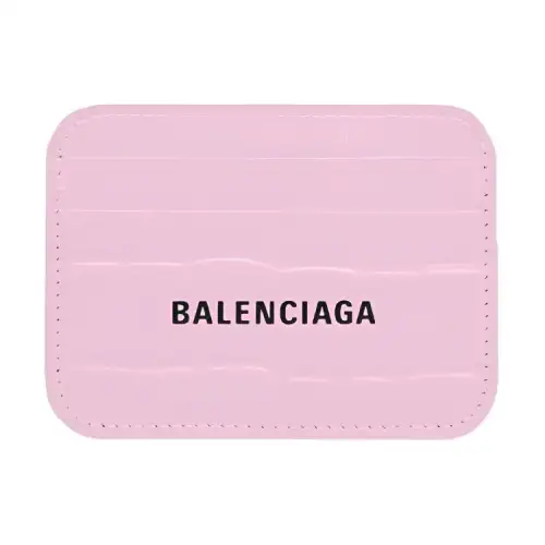 Balenciaga Cow Leather Card Holder Unisex Pink