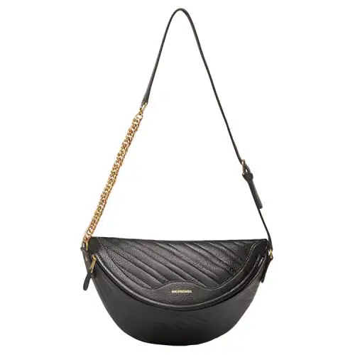 Balenciaga Zip Closure Shoulder Bag Women's Black