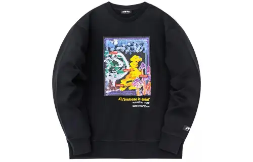 ANTA Sweatshirts Unisex Black Crew Neck Thickened Other