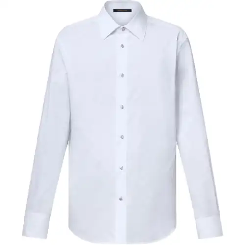 LOUIS VUITTON Shirts Men's White Pointed Collar Moderate