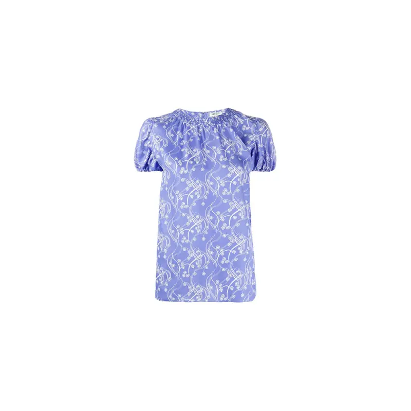 KENZO Puff Sleeve T Shirt Women's Blue White