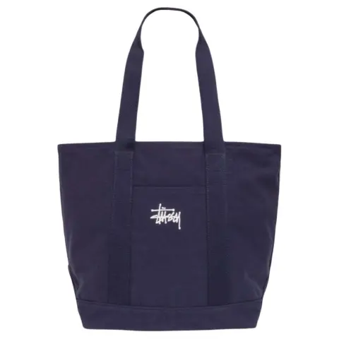 Stussy Canvas Tote Bag, Shopping Bag, Handbag Extra Large Women's Marine Blue