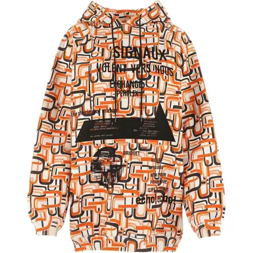 PRADA Sweatshirts Women's Orange Hooded Moderate Regular