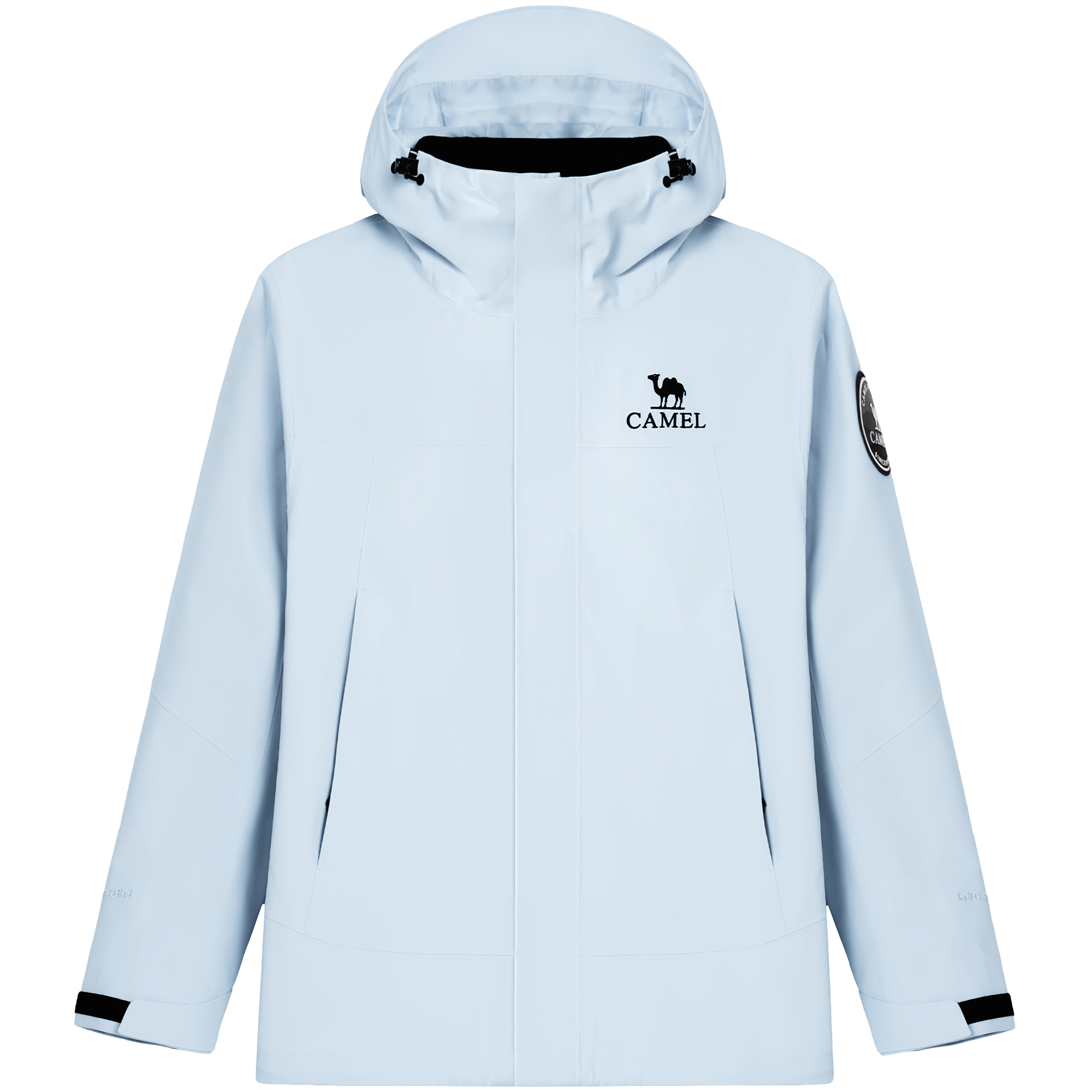 CAMEL Camel all-weather series outdoor windproof, rainproof, wear-resistant and stuffy-proof mountaineering jacket, warm and cold-resistant fleece three-in-one hiking urban life/travel/commuting ice climbing and rock climbing jacket, same style for men and women