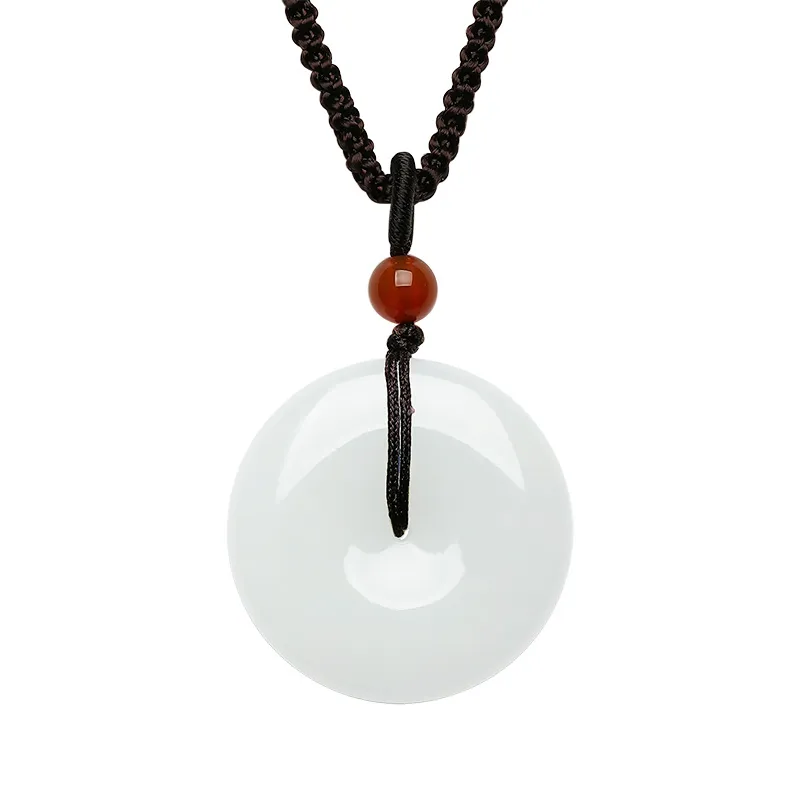 CHOW TAI SENG Necklaces Pale Greenish White Jade Unisex