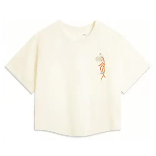 Li Ning x GUGONG,LIANMINGKUAN China Culture Collection T Shirt Women's Mother Of Pearl White