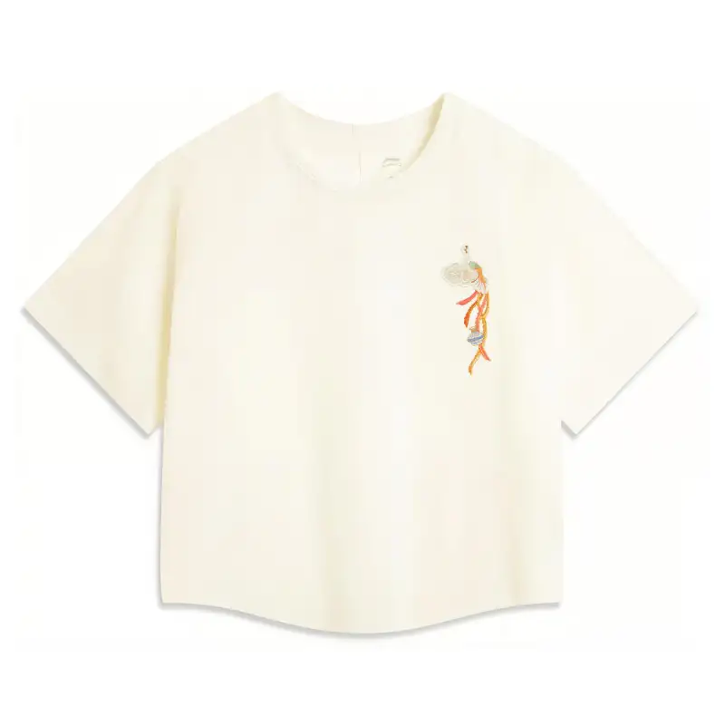 Li Ning x GUGONG,LIANMINGKUAN China Culture Collection T Shirt Women's Mother Of Pearl White