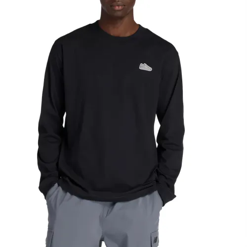 New Balance T Shirts Men's Black Crew Neck Moderate Straight Fit