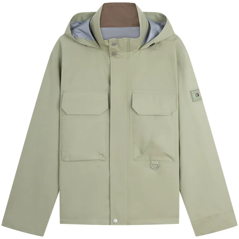 Tommy Hilfiger Jackets Men's Green L9A Hooded Moderate Workwear