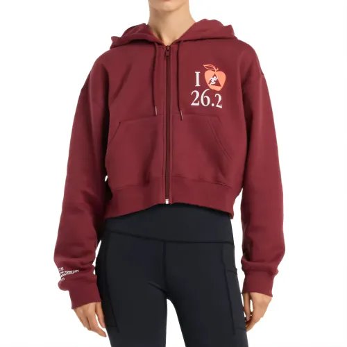 New Balance Sweatshirts Women's Red Hooded Moderate