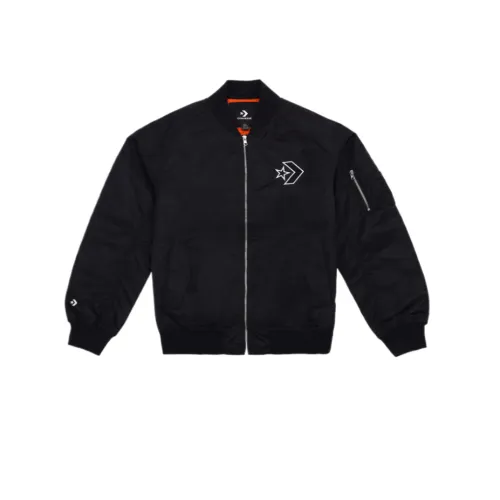 Converse Jackets Men's Black Baseball Collar Moderate Pilot