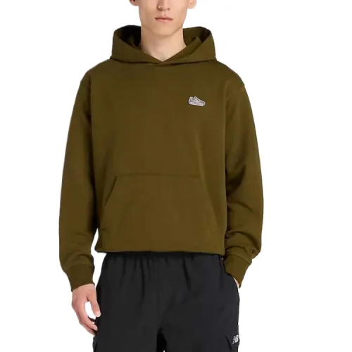 New Balance Sweatshirts Men's Brown Hooded Moderate Regular