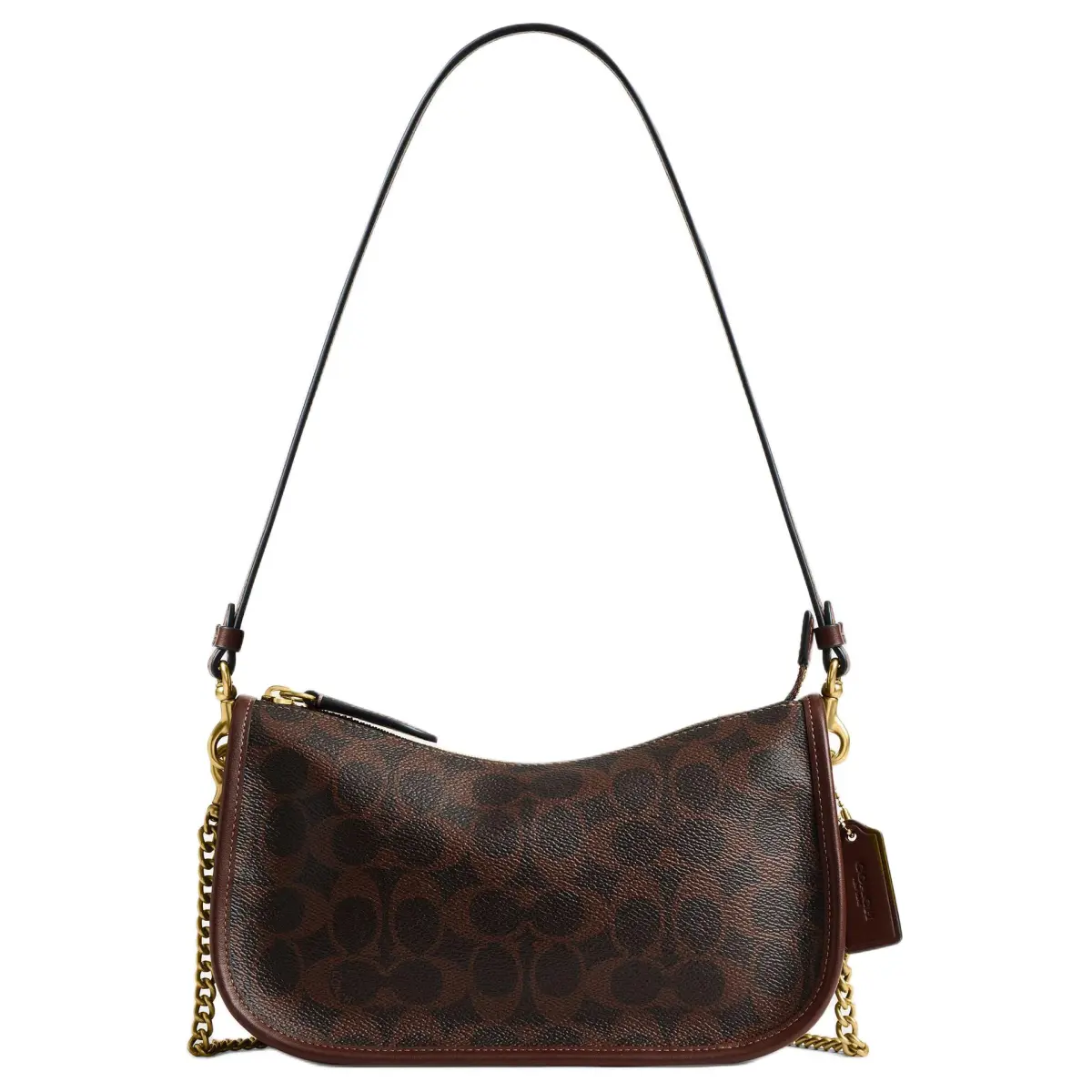 COACH Waverly Artificial Leather With Cow Leather Crossbody Bag, Shoulder Bag Medium Women's Maple Brown