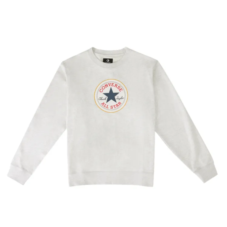 Converse Sweatshirts Men's Gray Crew Neck Moderate Straight Fit