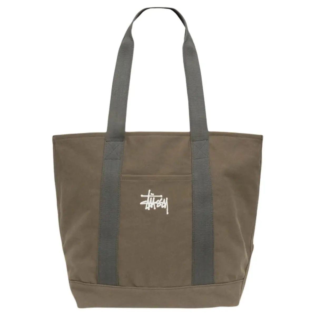 Stussy Cotton Tote Bag, Shopping Bag, Shoulder Bag Extra Large Men's Green