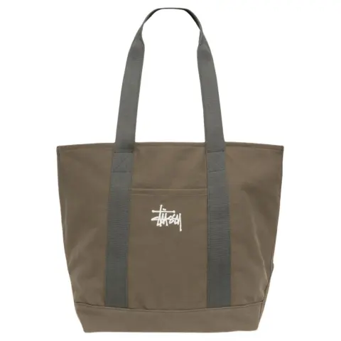 Stussy Cotton Tote Bag, Shopping Bag, Shoulder Bag Extra Large Men's Green
