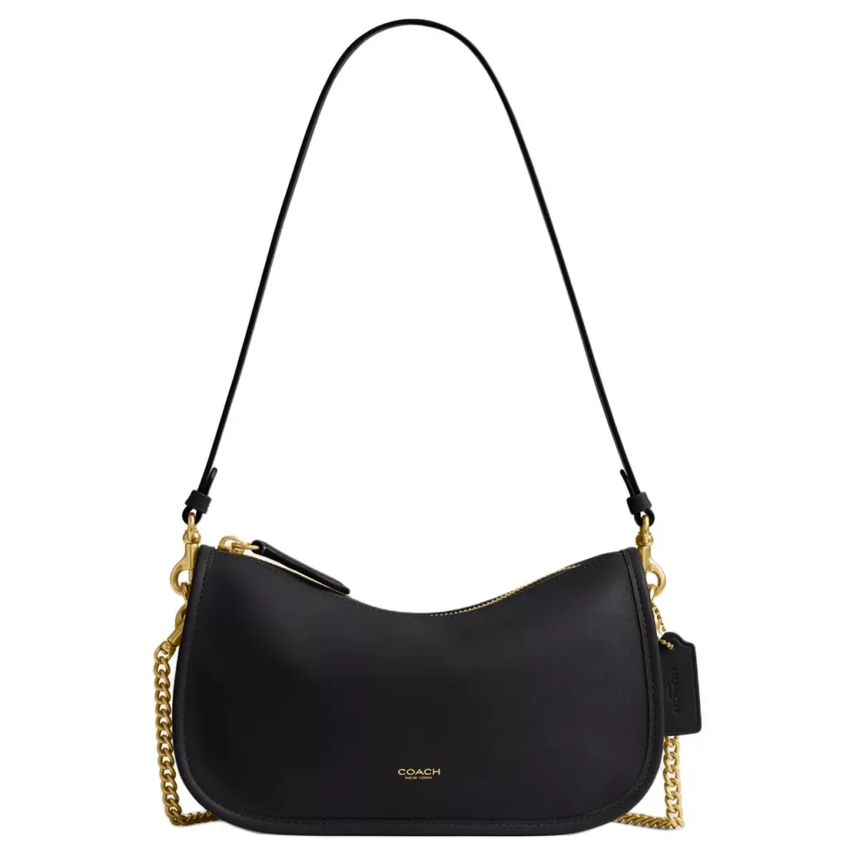 COACH Waverly Cow Leather Crossbody Bag, Shoulder Bag Medium Women's Black