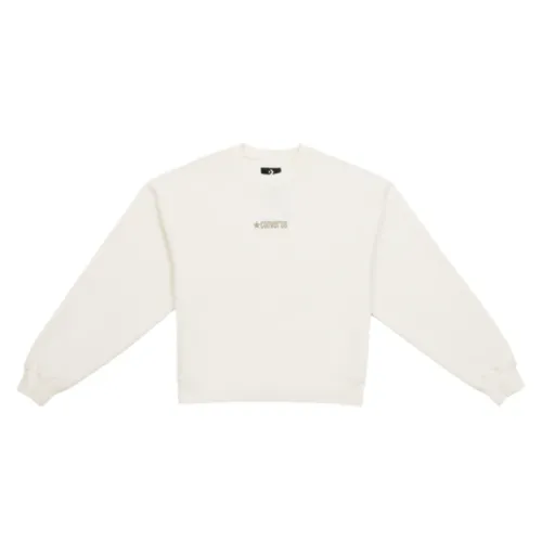 Converse Sweatshirts Women's White Crew Neck Moderate