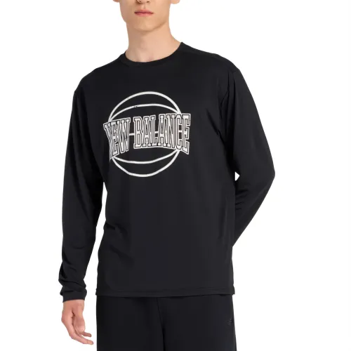 New Balance NB T Shirts Men's Black Crew Neck Moderate