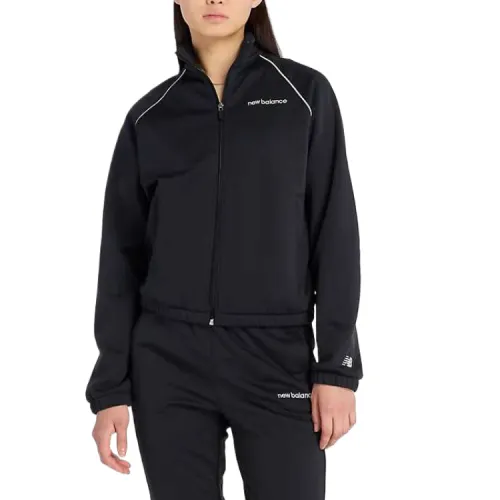 New Balance Jackets Women's Black Crew Neck Moderate Soft Shell