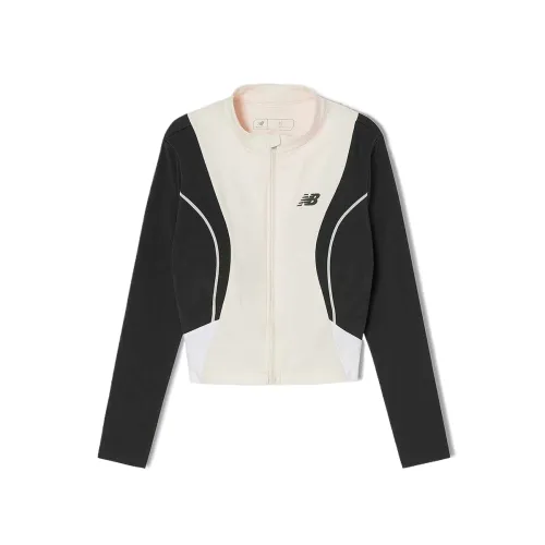 New Balance Jackets Women's Carbon Black X Beige Stand Collar Moderate Other