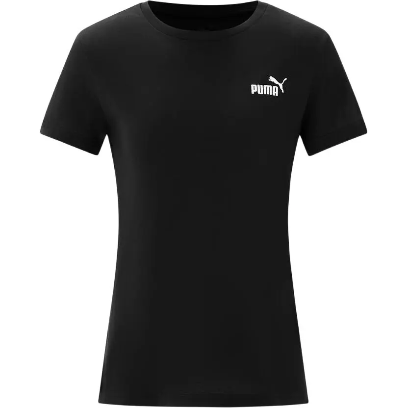 PUMA ESS T-Shirts Women's Black Crew Neck Moderate Straight Fit